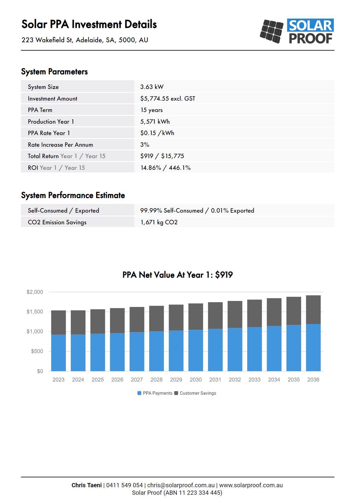 Solar Proof Solar Software Quote Example