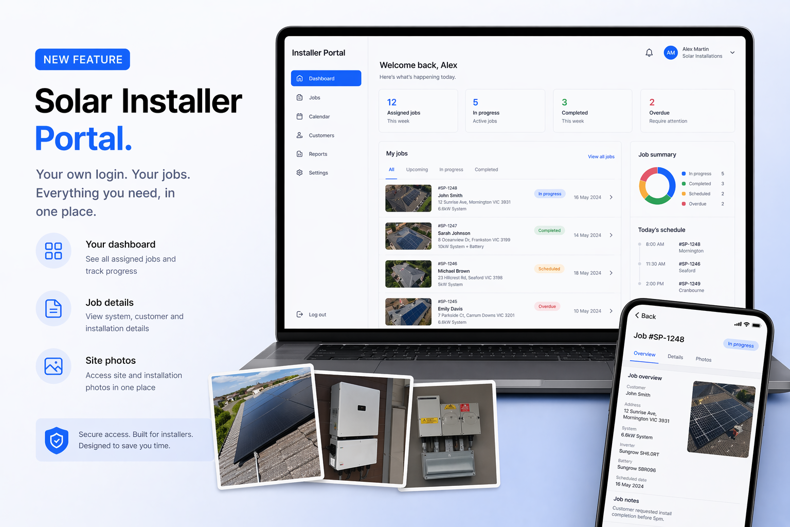Solar Installer Portal Manage Jobs