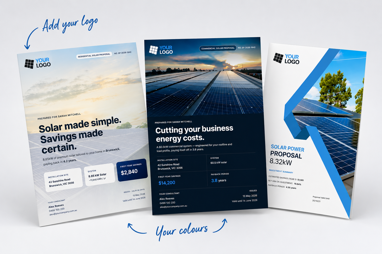 Solar design software proposal templates preview